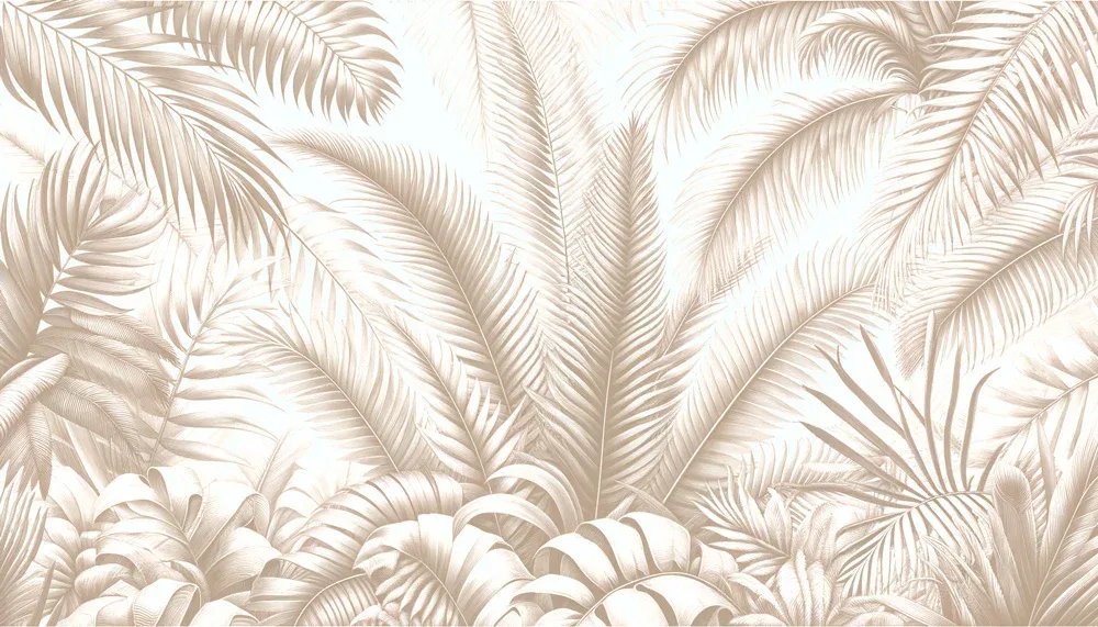 Massif de jungle de feuilles de palmiers