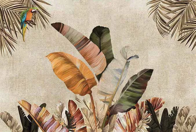 Tropical Exotique Perroquet & Feuilles